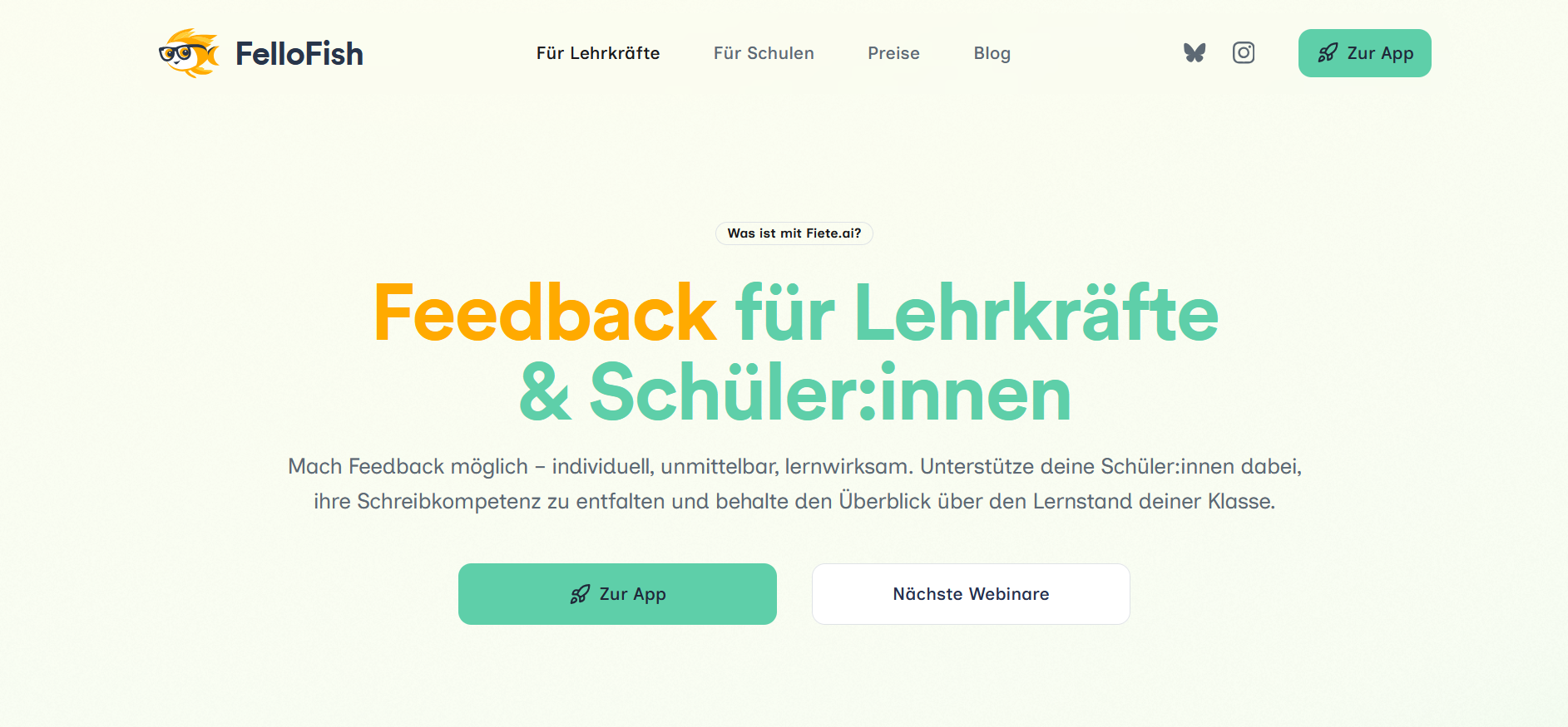 Hier ist ein Screenshot der Plattform "FelloFish" abgebildet.